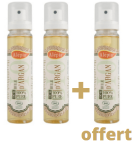 lot de 3 huile d'argan pur et bio 100ML 