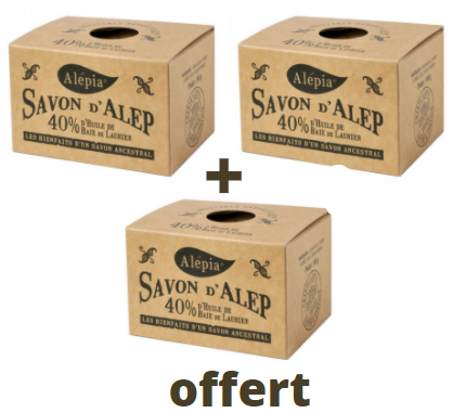 lot de 3 savons d'Alep 40% de laurier